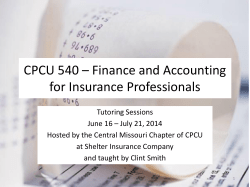 CPCU 540 Session 1 Intro Formulas Financial