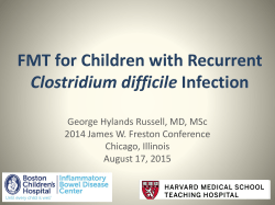 FMT for Children with Recurrent/Refractory C. difficile