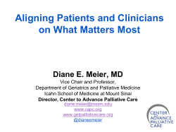 Keynote Presentation: Palliative Care Futurist with Dr. Diane Meier