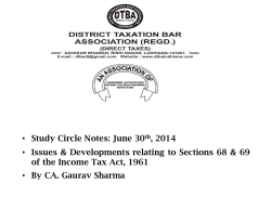 Study Circle notes on Unexplained Cash Credits June 2014