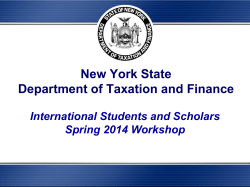 New York State Income Tax Workshop Powerpoint