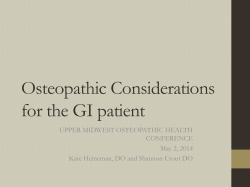 Osteopathic Considerations for the GI patient