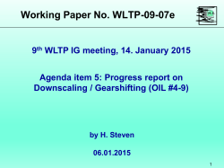 WLTP: Progress report on downscaling and gearshifting