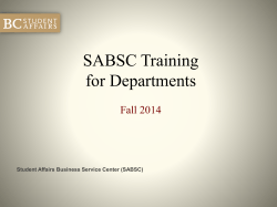 SABSC Training Presentation