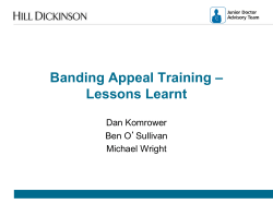 Banding Appeals: Lessons Learned – Presentation
