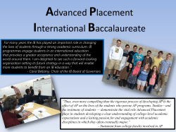Advanced Placement International Baccalaureate