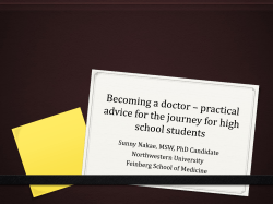 Becoming a Doctor-Advice for high school students