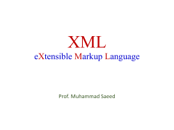XML - Prof. M. Saeed