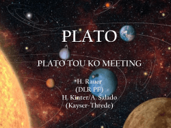 Status of the PLATO project and goals of the next Study phases