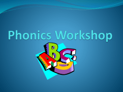 Phonics Workshop 1