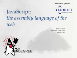 JavaScript: the assembly language of the web
