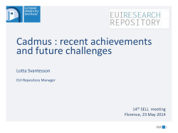 Cadmus, the EUI research repository. recent - HEAL-Link