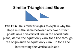 CC8.EE.6 Use similar triangles to explain why the slope m is the