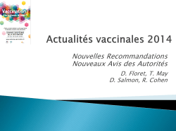 Diaporama actualités vaccinales 2014