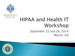 HIPAA and Health IT Workshop