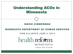 Understanding ACOs in Minnesota, Marie Zimmerman