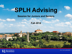 Fall 2014 SPLH Advising Session for Juniors and Seniors (students