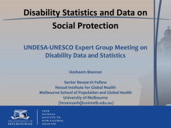 Disability Statistics and Social Protection.
