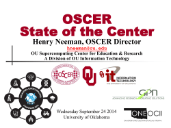 PowerPoint - Oklahoma Supercomputing Symposium 2014