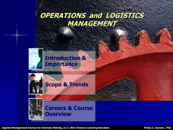 Introduction to Operations and Logistics Management