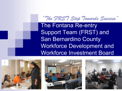 The FRST Step Towards Success - California Workforce Association