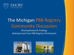 Group Discussion - Michigan PBB Registry Home