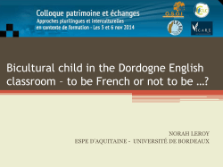 Bicultural child in the Dordogne English classroom * to be French or