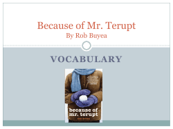 Because of Mr. Terupt By Rob Buyea