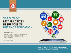 Gatot Hari Priowirjanto, SEAMOLEC Best Practices in Support of