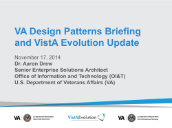 VA Design Patterns Briefing and VistA Evolution Update