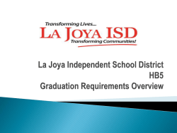 La Joya Independent School District HB5 Graduation Requirements