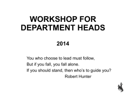 Department Heads Workshop