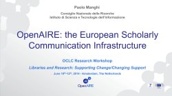 OpenAIRE: the European Scholarly Communication