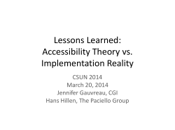 Lessons Learned: Accessibility Theory vs. Implementation Reality