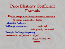 Micro Ch 6 - Product markets and Elasticity
