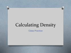 Calculating Density Activity