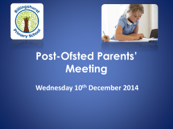 Post-Ofsted Parents* Meeting - Billingshurst Primary School