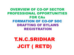 OVERVIEW OF CO-OP SECTOR PROFESSIONAL