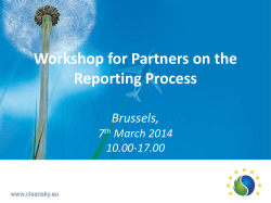 Workshop for Partners on the Reporting Process