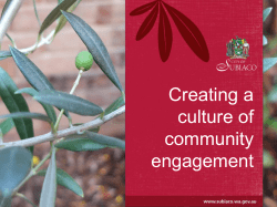 Creating a culture of community engagement, Charlotte Carlish, City