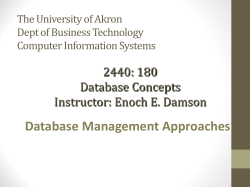 Database Management Approaches