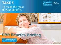 DBR Benefits Briefing - UCSB Human Resources