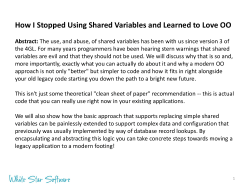 How I Stopped Using Shared Variables and Learned to Love OO