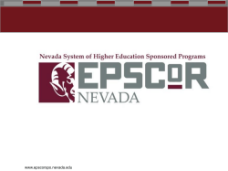 National EPSCoR Programs - Nevada System Sponsored Programs
