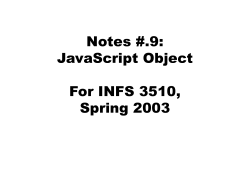 Chapter 11 ? JavaScript/Jscript: Functions