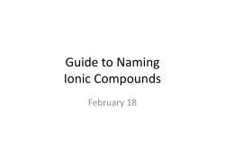 Guide to Naming Ionic Compounds