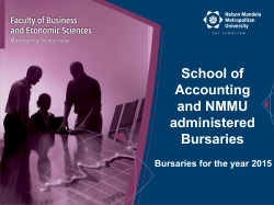 School of Accounting and NMMU administered Bursaries