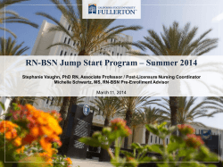 Jump Start RN-BSN Informational Power Point