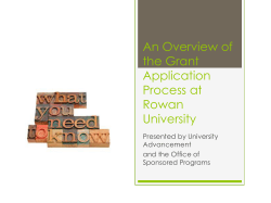An Overview of the Grant Application Process at Rowan University