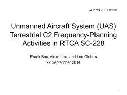 (UAS) Terrestrial C2 Frequency